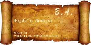 Boján Andrea névjegykártya