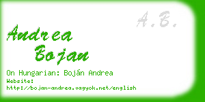 andrea bojan business card